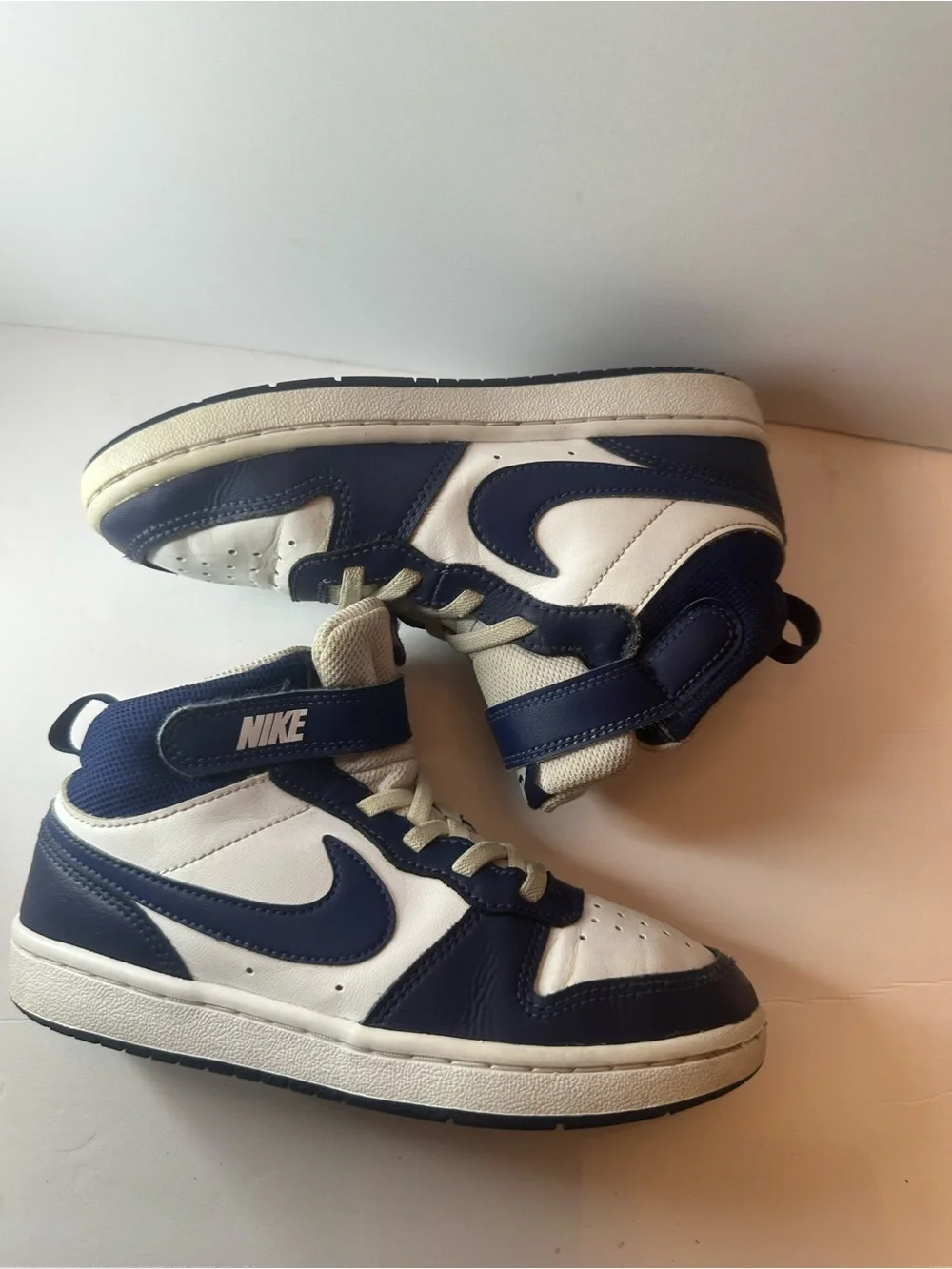 Nike Kids Navy and Cream High-Top Sneakers